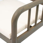 Christopher Knight Home Vera Outdoor Acacia Wood Dining Chairs, Rattan Woven Back Armchair, Armchair with Cushion Seat, Dining Chairs Set of 2, Patio Chair for Poolside Garden Balcony, Gray+Cream