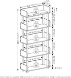 Furinno Turn-N-Tube 5-Tier Multipurposes Display Rack, Open Shelf Rack/Storage with back & side panel, Flagstaff Oak/Black
