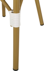 Christopher Knight Home Philomena Outdoor French Bistro Chair (Set of 4), Blue + White + Bamboo Print Finish