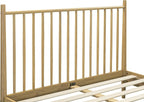 NTC Inno Wooden Bed Frame with Headboard, Solid Oak and Rubber Wood Foundation with Silent Slats and Wood Central Supports, 1000 Lb Capacity, Effortless Assembly, Queen - Sand
