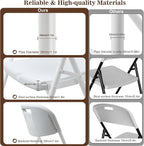 4 Pack Folding Chair, 700 lb Weight Capacity,Indoor/Outdoor Heavy Duty Foldable Chairs for Restaurants, Kitchens, Picnics, Races, Parties & Weddings. (4, White)