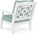 Martha Stewart by POLYWOOD® Chinoiserie Deep Seating Chair in White/Glacier Spa