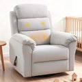 FLEXISPOT XRC6 Nursery Swivel Rocker Recliner with Massage & Heat, Rocking Glider Chair w/ 28" High Back, Comfy Upholstered Armchair for Living Room Nursery, FSC Certified(Ribbed Chenille, Light Grey)