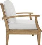 Modway Marina Premium Grade A Teak Wood 5-Piece Outdoor Patio Furniture Set in Natural White