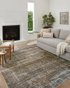 Loloi Amber Lewis Billie Collection, Tobacco & Rust 2'-0" x 5'-0" Area Rug – Antique & Distressed Accent Rugs for Living Room, Bedroom, Entryway & Hallway, No Shed High Traffic Area Home Decor Rug