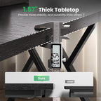 70.8" Large Executive Desk - Computer Office Desk Workstation, Modern Business Writing Table with Sturdy Metal Legs for Home Office (Black/Black)
