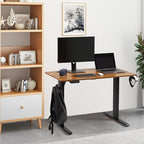 VEVOR Height Adjustable Desk, 55.1 x 23.6 in, Support 180 lbs, Electric Standing Desk with 3 Memory Presets, Sturdy Dual Metal Frame, Versatile Computer Sit Stand up Desks, Suitable for Home Office
