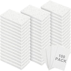 Zhengmy 100 Pieces Kitchen Sponge Bulk Natural Sponges for Dishes Compressed Wood Pulp Sponges Cleaning Sponge Without Scratching for Kitchen Bathroom, 3.9 x 2.4 x 0.12 Inch (White)