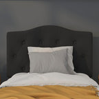 BizChair Tufted Upholstered Twin Size Headboard in Black Fabric