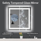 36 x 36 Inch Led Mirror for Bathroom, Backlit and Front Lighted Bathroom Vanity Mirror with Lights, Anti-Fog, 3 Colors Dimmable, Memory, Shatterproof Wall Led Mirror