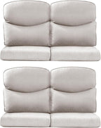 Patio Chair Cushions 4 Packs - Outside High Back Thick Water-Resistant Cushion 22x24 with Zipper Cover for Outdoor Glider Rocking Chairs Loveseat Couch – Beige/Crescent
