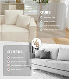 WILLOVE 141'' Modular Sectional Sofa, Chenille Cloud Couch with Wide Armrests & 6 Pillows, Deep Seat Couches for Living Room, Beige