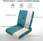 Patio Chair Cushions 4 Packs - Outside High Back Thick Water-Resistant Cushion 22x24 with Zipper Cover for Outdoor Glider Rocking Chairs Loveseat Couch – Peacock Green/Buckle