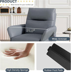 HAOBO Home Modern Accent Chair Upholstered Faux Leather Armchair for Bedroom Living Room Chairs Office Chair Leisure Chairs Grey Set of 2