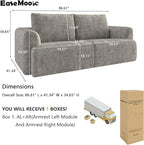 EASE MOOSE Boneless Couch for Living Room, Sectional Cloud Sofa, Modular Cloud Couch Loveseat, 2-Seater Deep Seat Sofas with Pillow for Bedroom, Apartment, No Assembly Required, Chenille (Light Grey)