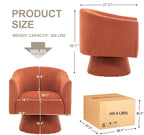 Swivel Accent Chair,Modern 360° Swivel Barrel Chair, Corduroy Upholstered Single Sofa for Living Room, Bedroom(Orange)