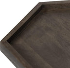 Kate and Laurel Kashvi Modern Side Table 17 x 15 x 20; Graywash; Decorative Farmhouse Hexagon Bedroom Nightstand Table for Storage and Display