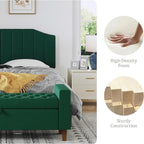 King Size Headboard Only, Velvet Upholstered Headboard King/California King Size Wall Mount and Bed Frame Mount, Featuring High-Density Sponge Padding Easy Assembly Comfort Style-Jade Green