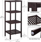 SONGMICS Bamboo Storage Shelf, 4-Tier Shelving Unit, Multifunctional, in the Entryway, Bathroom, Living Room, Balcony, Kitchen, 13 x 13 x 38.6 Inches, Brown UBCB54C