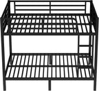 Bellemave Full Over Full Bunk Bed for Adults, Full Size Bunk Beds Frame with Build in Ladder, Black