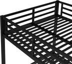 Bellemave Full Over Full Bunk Bed for Adults, Full Size Bunk Beds Frame with Build in Ladder, Black