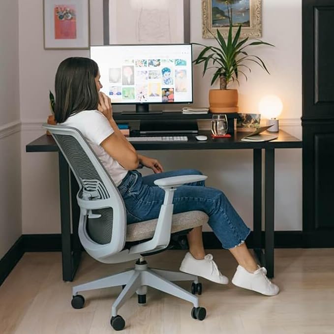 Haworth Soji Office Chair with Ergonomic Adjustments, Flexible Mesh Back (Charcoal)