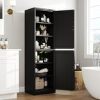 Metal Locker Tall Narrow Storage Cabinet, 67" H Locking Tool File Cabinets Snack Locker Organizer for School Classroom,Bedroom,Gym Home Office,Entryway and Hallway (20" W 2Door Black)
