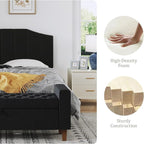 Velvet Queen Size Headboard, Upholstered Headboard Queen/Full Size Wall Mount and Bed Frame Mount, Featuring High-Density Sponge Padding Luxury Texture Easy Assembly Comfort Style-Black