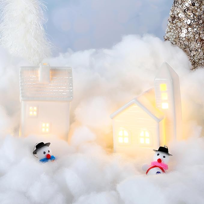 JOYIN 1 LB Fake Snow Cotton Christmas Decorations, Soft Snow Blanket for Christmas Village Accessories Indoor Winter Artificial White Clouds Craft Indoor Home Decor Tree Snowman Scene Display