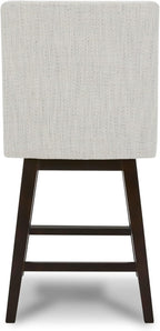 CHITA Counter Height Swivel Barstool, FSC Certified Upholstered Bar Stool, 26.8" H Seat Height, Fabric in Ivory