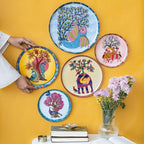 RITUALISTIC Gondh Wall Plates for home decoration | Wall decor items for living room | Metal Wall décor | Gift items for unisex | wall showpiece|Home Décor Christmas Gift Items | Set of 5 plates