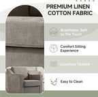 UIXE Swivel Accent Chairs Set of 2, Chenille Upholstered Arm Chair for Living Room, Modern Club Armchair Comfy Single Sofa Bedroom Reading Seat with Lumbar Pillow - Sand