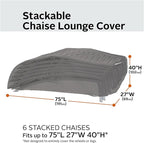 Classic Accessories Ravenna Water-Resistant Stackable 75 x 27 x 40 Inch Chaise Lounge Cover, Chaise Lounge Covers Outdoor
