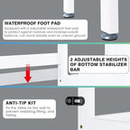 SMIBUY Over The Toilet Storage with Drawers, Large Bathroom Space Saver Organizer Rack, Freestanding Behind Toilet Stand with 6-Tier Shelf and Waterproof Feet Pad for Restroom, Laundry (White)