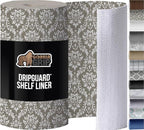 GORILLA GRIP DripGuard Shelf Liner, Non Adhesive Drawer and Kitchen Cabinet Protector, Slip Resistant BPA Free Smooth Surface Plastic Liners for Cabinets, Bathrooms, Closets, 17.5x120 Inch Beige Cream