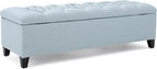 Christopher Knight Home Ottilie Fabric Storage Ottoman, Light Sky, Dimensions: 17.50 inches deep x 51.00 inches wide x 17.00 inches high.