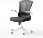 Office Chair,Ergonomic Comfy Home Desk Chair with 350LBS Capacity,High Back Gaming Chair with Wheels,Mesh Computer Chair,Lumbar Support, Adjustable Headrest,Flip-up Armrest (04Black)