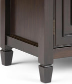 SIMPLIHOME Connaught SOLID WOOD 40 Inch Wide Traditional Entryway Storage Cabinet in Dark Chestnut Brown, For the Living Room, Entryway and Family Room