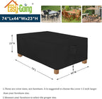 Easy-Going Patio Furniture Cover Waterproof Outdoor Rectangular Table Cover with Seal Tape at Seams (72" L x 44" W x 23" H, Black)