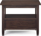 SIMPLIHOME Warm Shaker SOLID WOOD 14 inch Wide Rectangle Transitional Narrow Side Table in Tobacco Brown for the Living Room and Bedroom