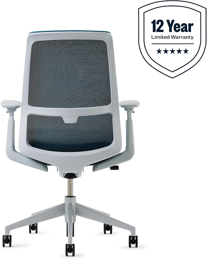 Haworth Soji Office Chair with Ergonomic Adjustments, Flexible Mesh Back (Ocean)