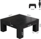 Tribesigns Farmhouse Square Coffee Table for Living Room, 39.37-Inch Low Large Center Tea Accent Table with Sturdy Legs, Easy Assembly (Black)