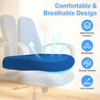Ergonomic Office Chair Desk Chair Dual-backrest Computer Chair with Flexible Lumbar Support and Adjustable Height, 500lbs Extra Wide Seat with Wheels, for Home & Office Use Blue