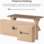 homary 70.9" Rustic Solid Wood Desk, Home Office Desk with Trestle Base, Executive Writing Table for Home Office, Study Room or Dining Space, Natural Finish