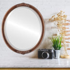 OVALCREST Oval Beveled Wall Mirror for Home Decor - Athena Style - Sunset Gold - 21" x 17" Outside Dimensions