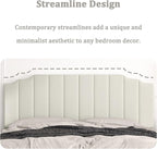 King Size Headboard Only, Velvet Wall Mounted Headboard King for Adjustable Bed Modern Upholstered Head Board Easy Assembly, Cream