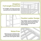 VECELO Metal Loft Bed Twin Size, Heavy Duty Bedframe with Removable Ladder and Safety Guardrail, Space-Saving, Noise Free, No Box Spring Needed, White