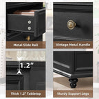 Farmhouse Dresser and Nightstand Sets, Wooden 7 Drawers Dresser & 24" Night Stand with 3 Drawers, 2 Piece Bedroom Furniture Set, Chest of Drawers for Bedroom, Home, Living Room, Hallway