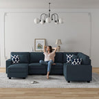 Legend Vansen Modular Sectional Sofa U Shaped Couch with Ottoman Modern Reversible Corner Sectional Couch for Living Room (Charcoal, U Shaped Sofa-2)