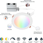 HALO 6” Smart Wi-Fi Slim Canless LED Downlight Powered by WiZ Pro, Dimmable Full Color with Smart Home Integration : HLB6099WZRGBWMWR